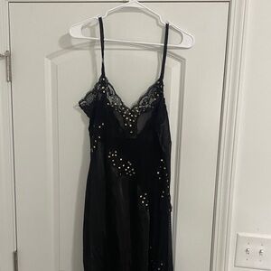 Black Dress with Gold Accents